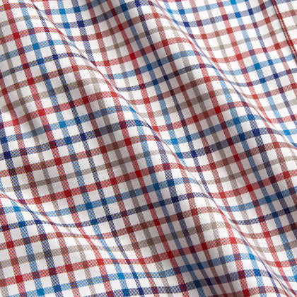 Burgundy Multi Check Cotton Kimono Gown Image 2