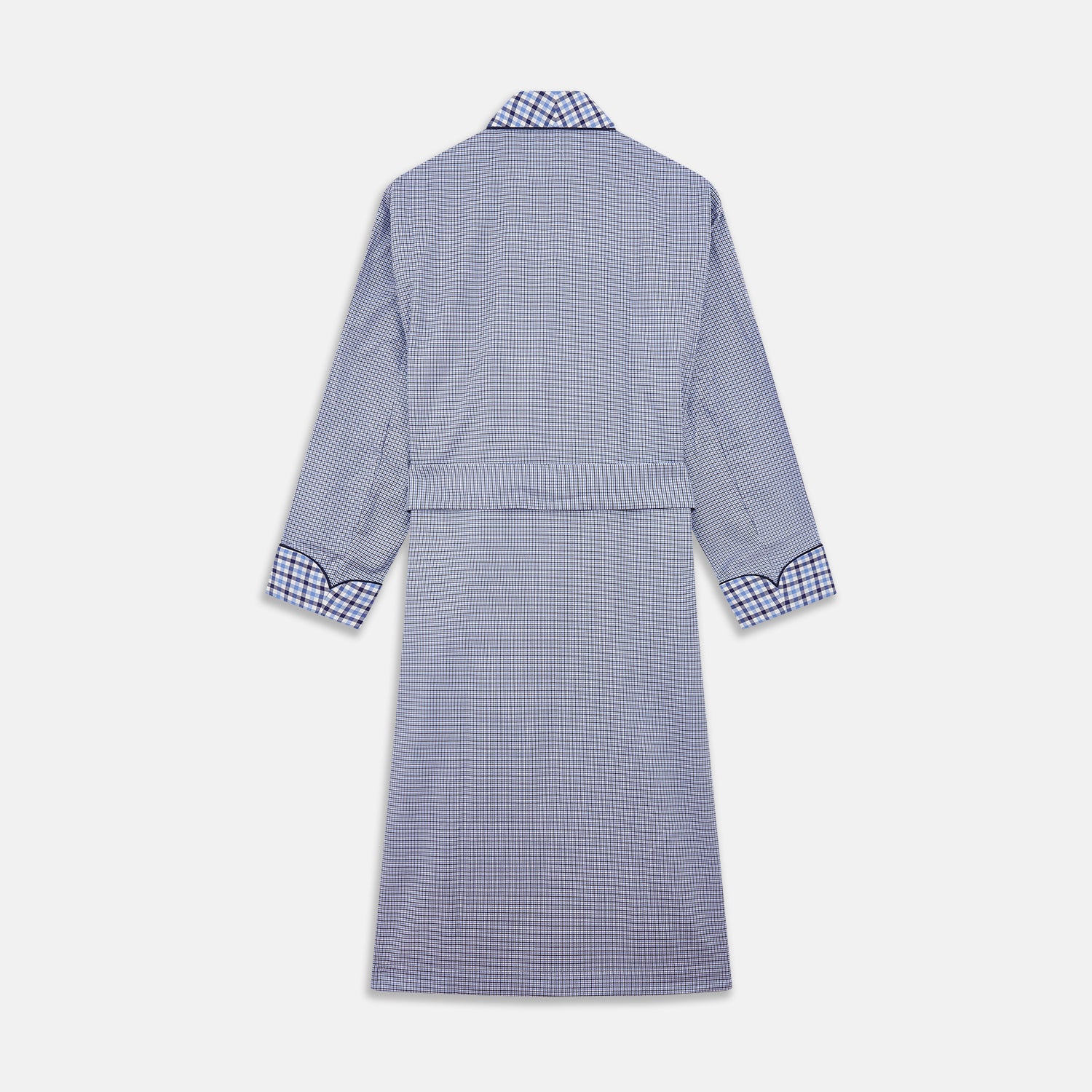 Image 5 of product Blue Multi Check Contrast Cotton Gown
