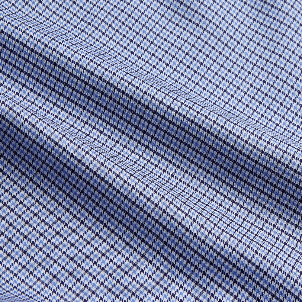 Blue Multi Check Contrast Cotton Gown