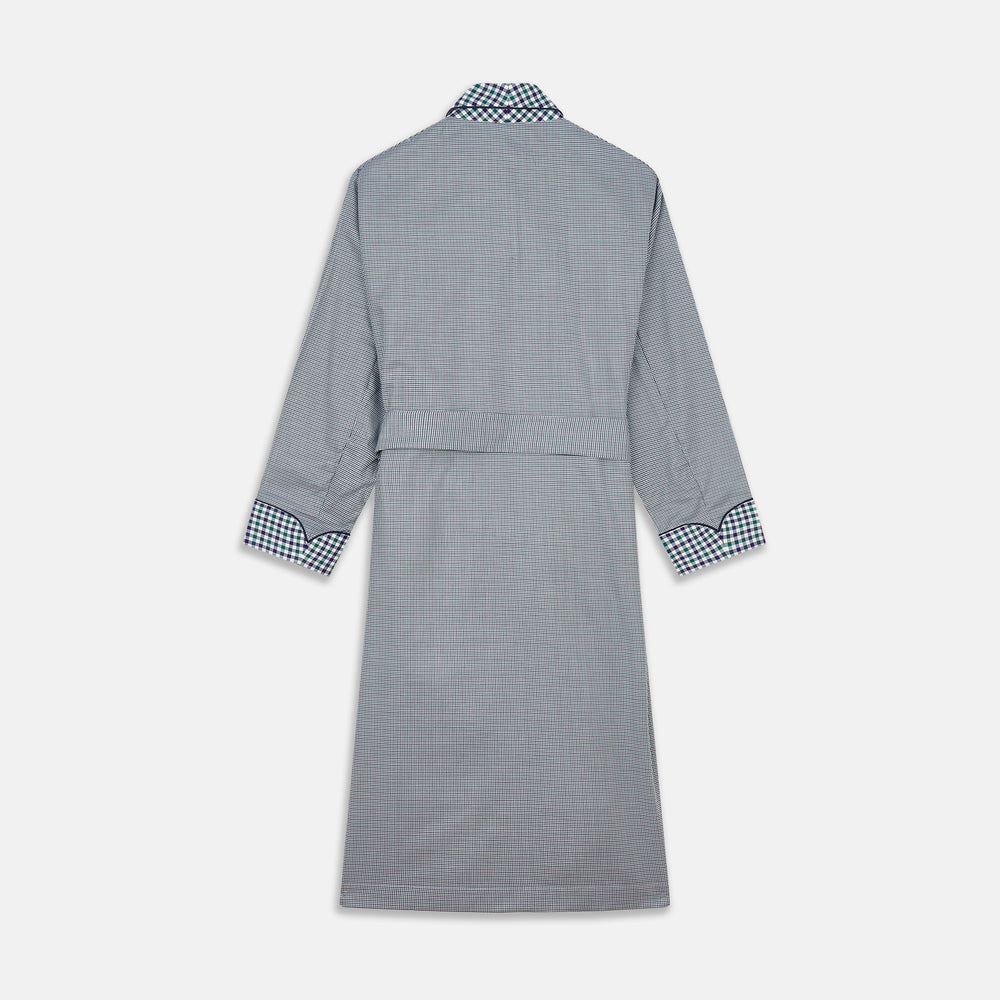 Green Multi Check Contrast Cotton Gown