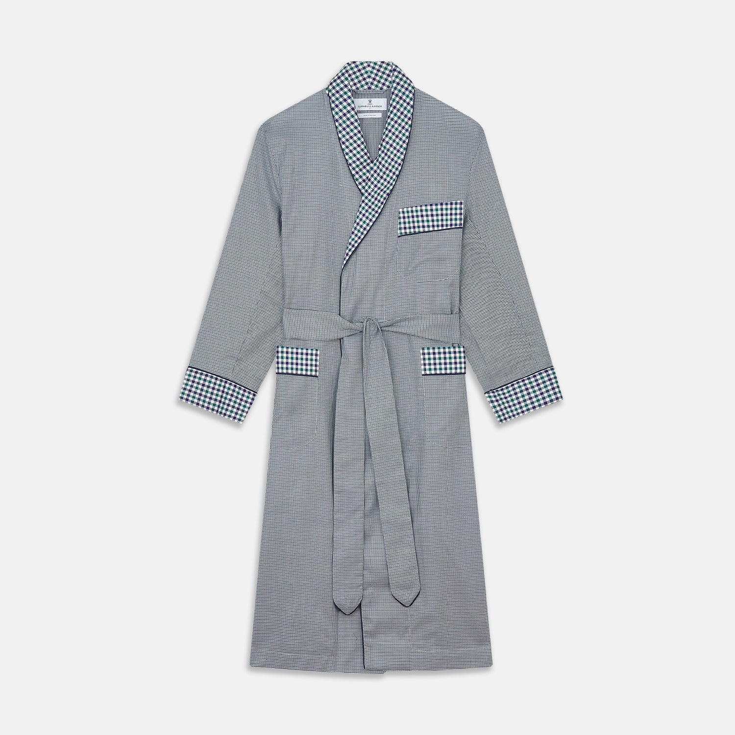 Image 1 of product Green Multi Check Contrast Cotton Gown