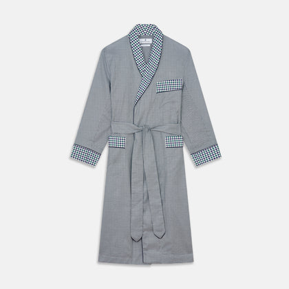 Green Multi Check Contrast Cotton Gown