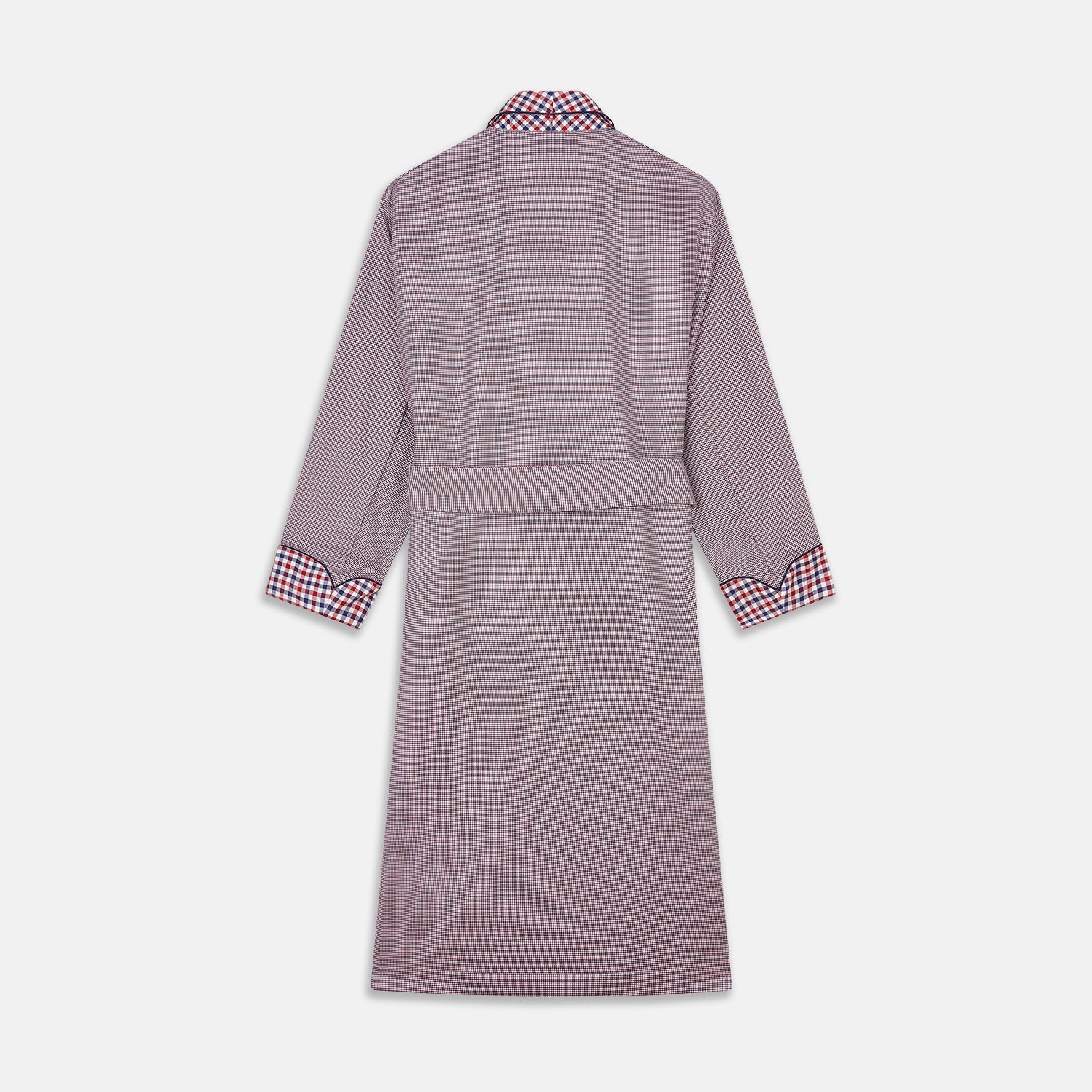 Image 5 of product Burgundy Multi Check Contrast Cotton Gown