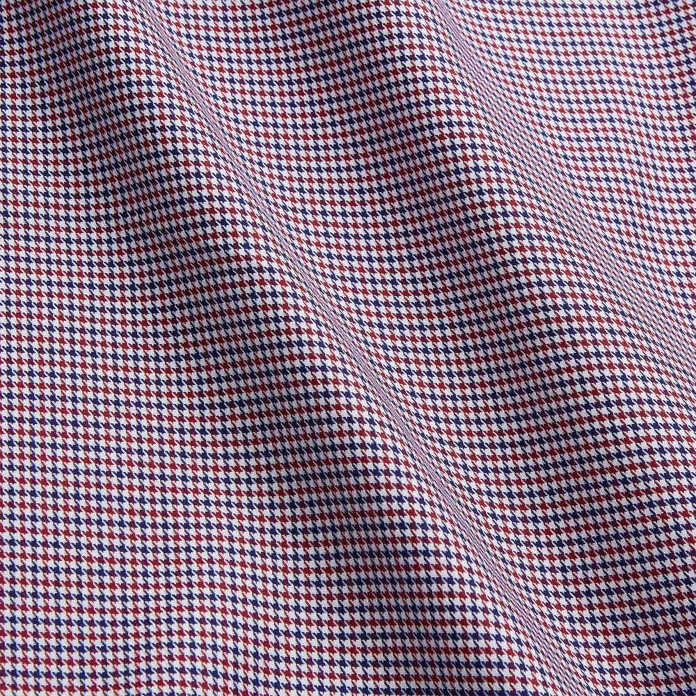 Burgundy Multi Check Contrast Cotton Gown