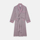 Burgundy Multi Check Contrast Cotton Gown