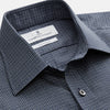 Navy Check Regular Fit Flannel Shirt with T&A Collar and 3 Button Cuffs