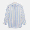 View 1 of product The Turnbull & Asser Blue Multi Stripe Regular Fit Shirt features a classic T&A collar, 3 button cuffs, and vertical blue, white, and yellow stripes for a timeless look.