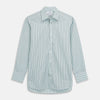 View 1 of product The Turnbull & Asser Green, Navy & Pink Stripe Regular Fit Shirt features a T&A collar, 3 button cuffs, and bold vertical stripes for a classic look.