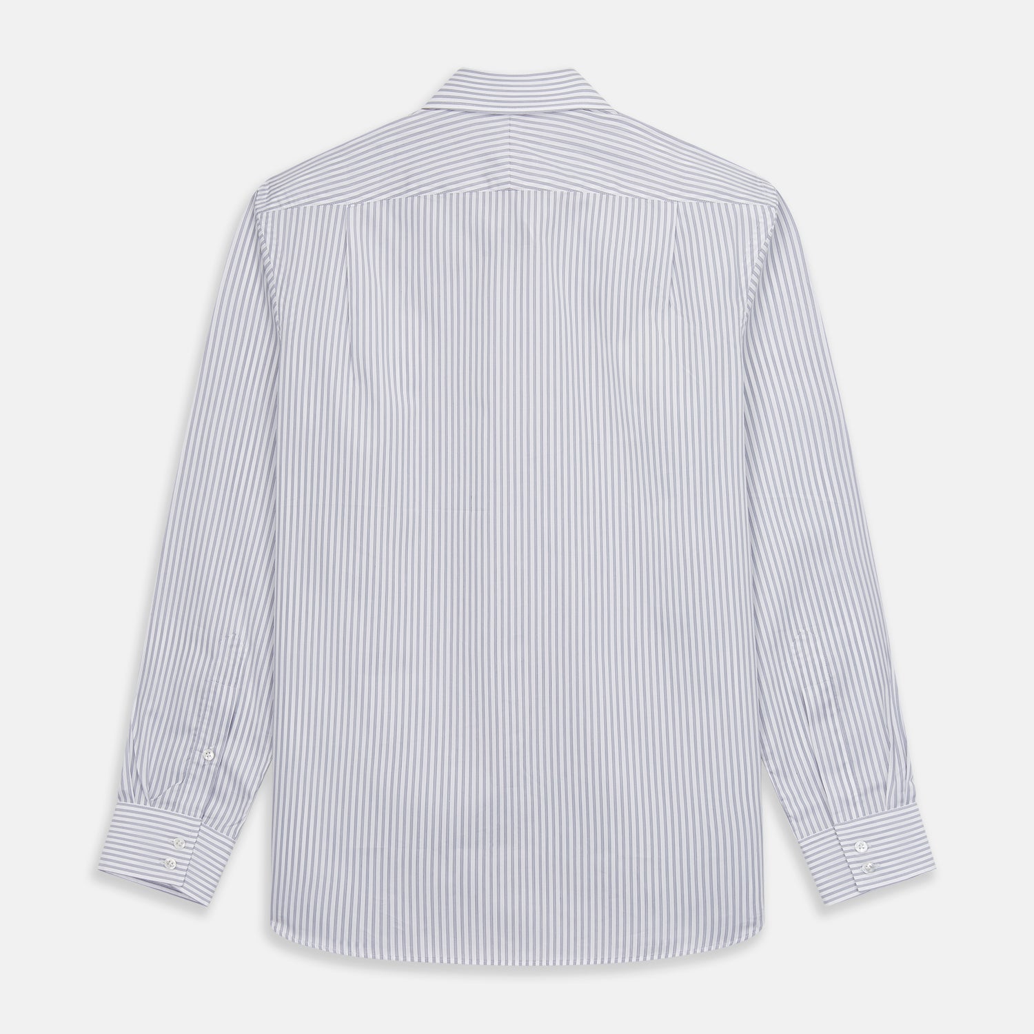 Image 5 of product Grey Multi Stripe Tailored Fit Twill Shirt with Kent Collar and 2 Button Cuffs