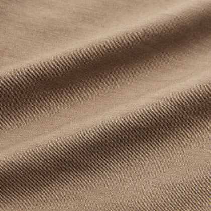 Brown Military Weekend Fit Cotton & Wool Shirt with Stand Collar and 1 Button Cuffs Image 4
