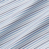 View 4 of product The Turnbull & Asser Blue Multi Blazer Stripe Regular Fit Mayfair Shirt features light blue and white vertical stripes, a signature Mayfair collar, and is neatly displayed on a white background.