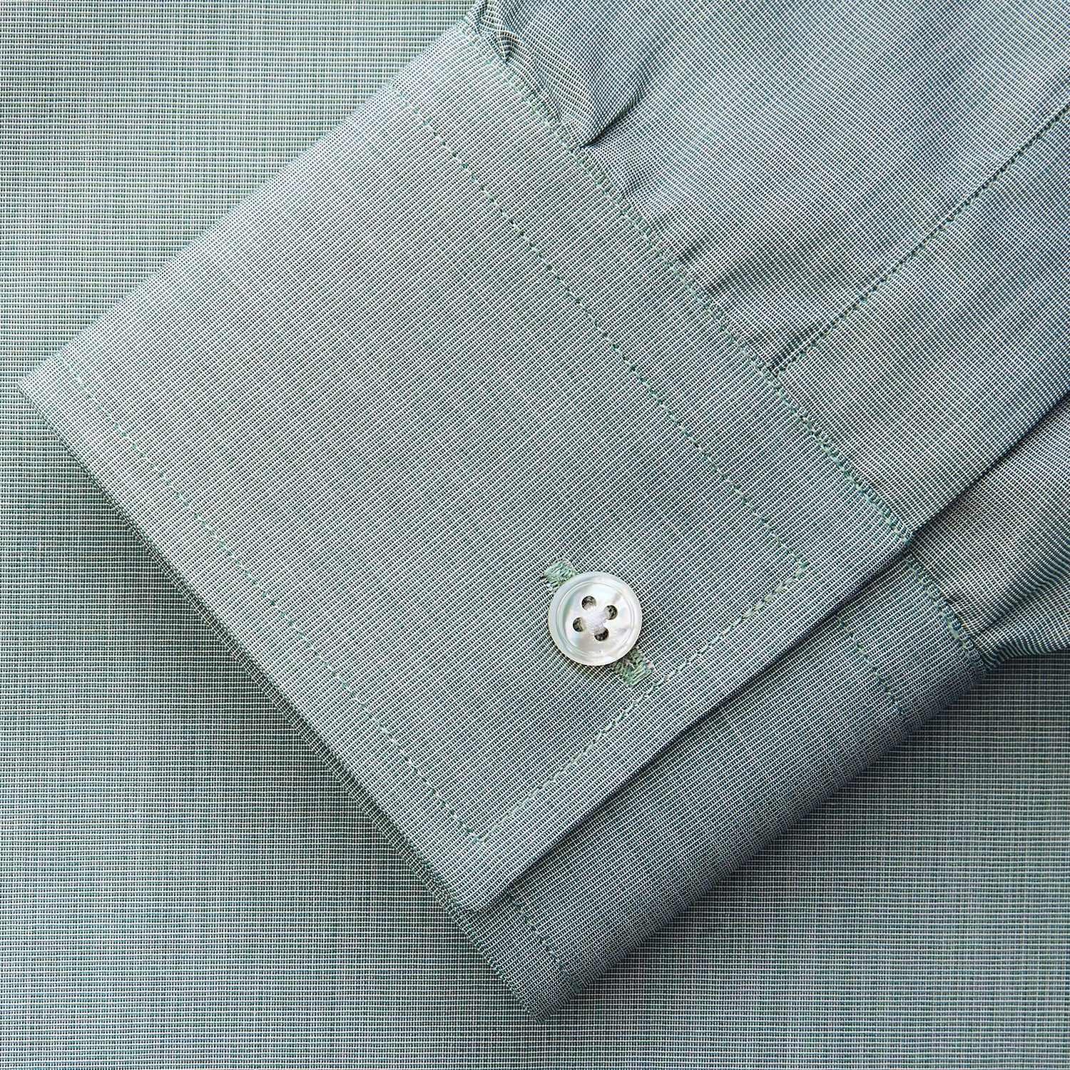 Image 5 of product Green Weekend Fit Shirt with Long Point Collar and Single Button Cuffs