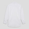 View 3 of product The Turnbull and The Deck White Cotton Traditionalist Shirt by Turnbull & Asser features a classic collar, buttoned front and cuffs, and a refined Royal Oxford weave, shown on a plain light gray background.