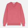 Pink Cashmere Paden V-Neck Jumper
