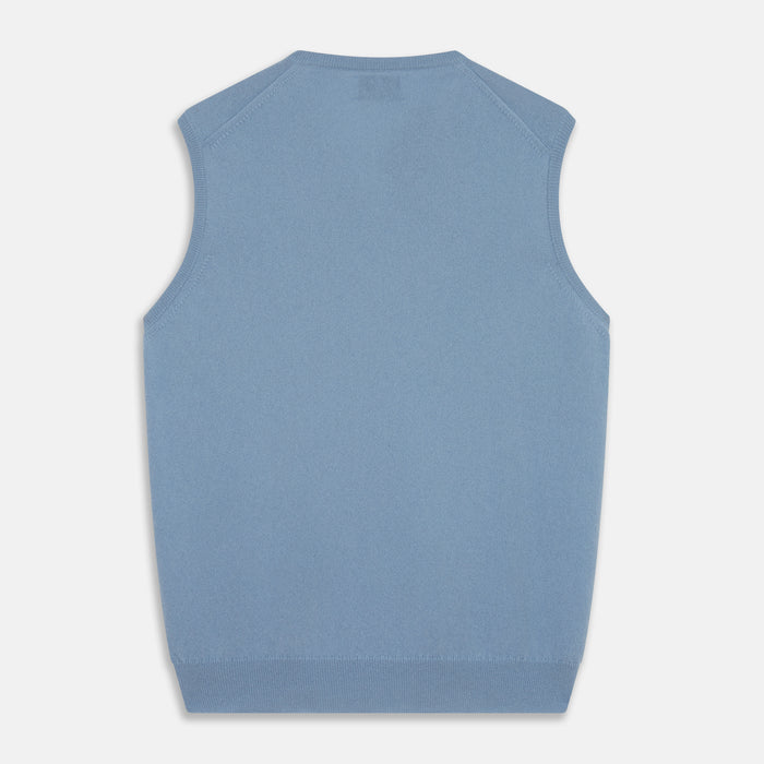 Pale Blue Cashmere Ifor Slipover Image 2