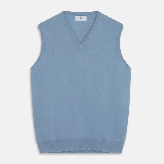 Pale Blue Cashmere Ifor Slipover