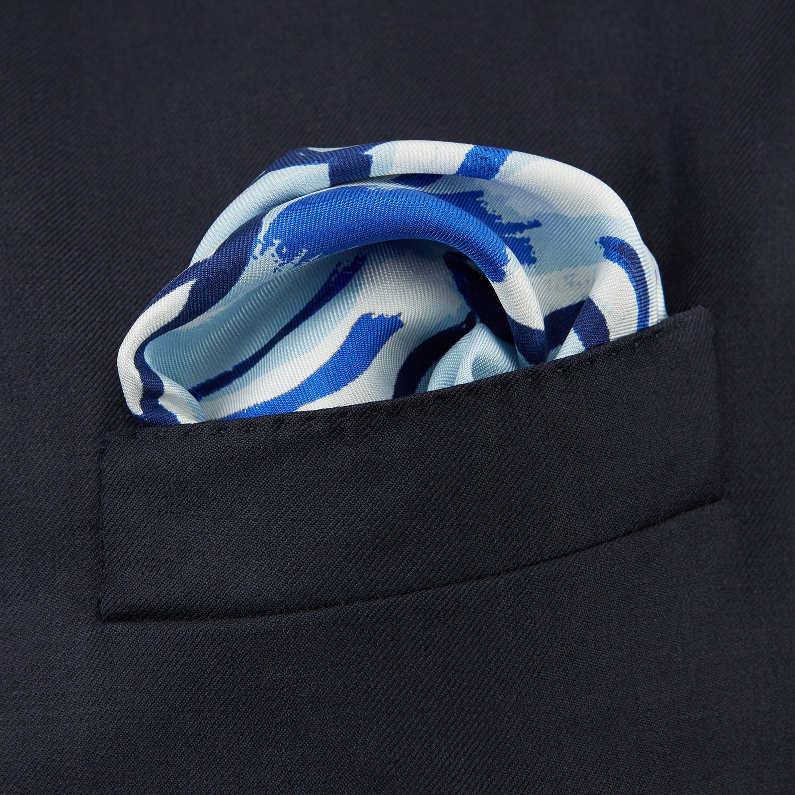 Sky Blue Boxing Hares Silk Pocket Square