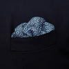 Blue Tile Bloomsbury-inspired Pattern Silk Pocket Square