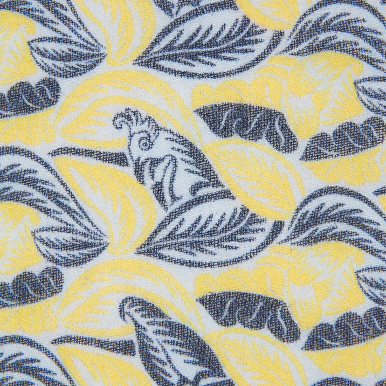 Apricot And Blue Tropical Bird Pattern Wool Pocket Square