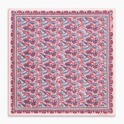 Pink And Blue Tropical Bird Pattern Wool Pocket Square Image 3