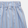 View 2 of product Turnbull & Asser Pale Blue Multi Stripe Cotton Hastings Pyjama Trousers with a modern fit, elastic waistband, and vertical white and yellow pinstripes, shown flat on a white background.