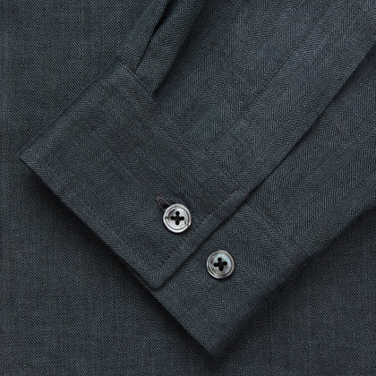 Grey Cotton and Linen Blend Holiday Fit Winnington Shirt