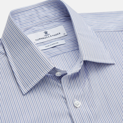 Blue Multi Stripe Cotton Regular Fit Whitby Shirt