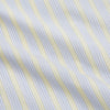 View 4 of product The Yellow and Pale Blue Multi Stripe Cotton Regular Fit Whitby Shirt by Turnbull & Asser features light blue and yellow stripes on white, a classic collar, white buttons, long sleeves, and wide double cuffs.