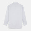 View 5 of product A Purple and Mint Multi Stripe Cotton Regular Fit Whitby Shirt by Turnbull & Asser with long sleeves, button-up front, pointed collar, and buttoned cuffs is laid flat on a white background.