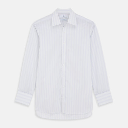 Purple and Mint Multi Stripe Cotton Regular Fit Whitby Shirt