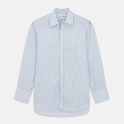 Pale Blue Stripe West Indian Sea Island Cotton Regular Fit Mayfair Shirt