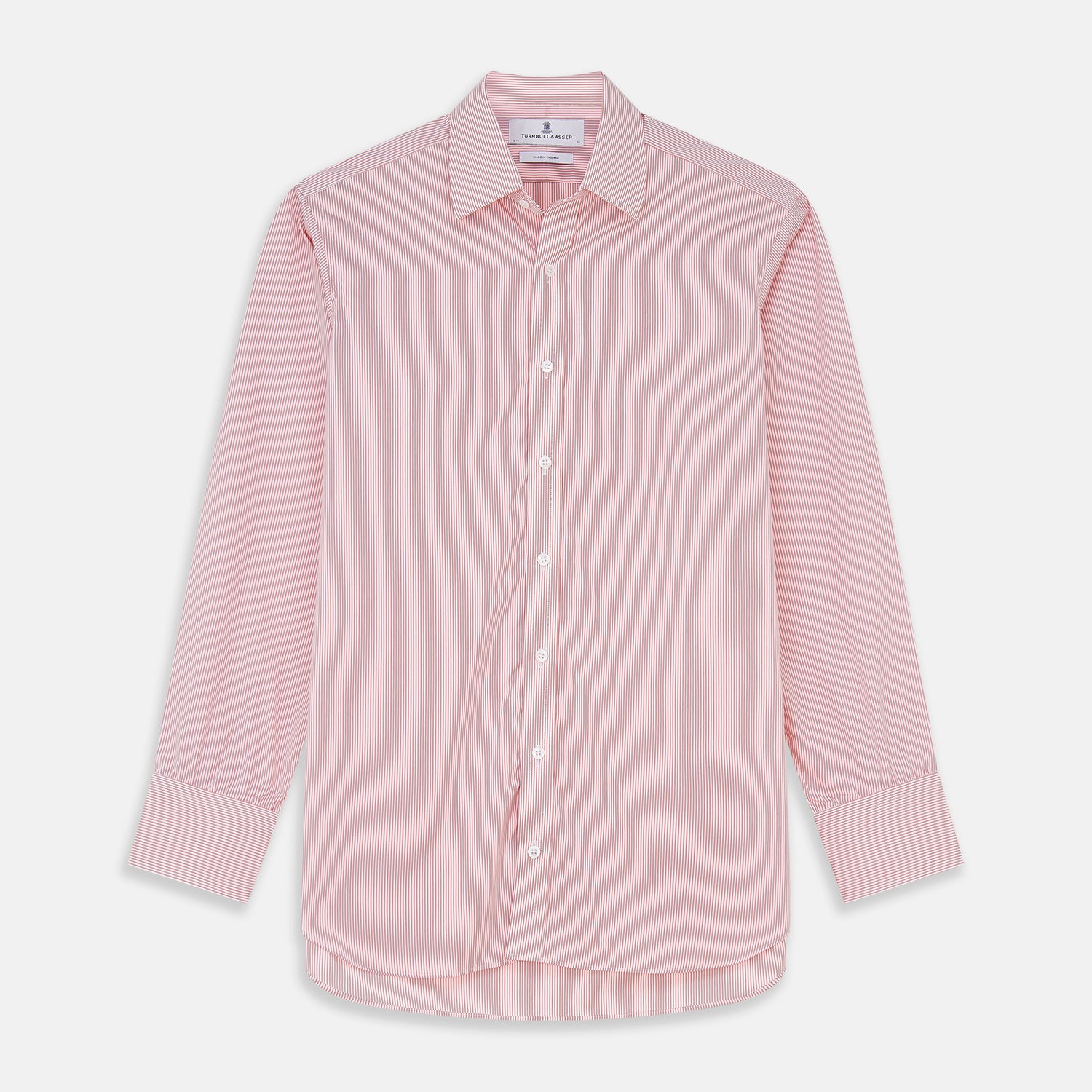 Pink and White Stripe Cotton Regular Fit Mayfair Shirt