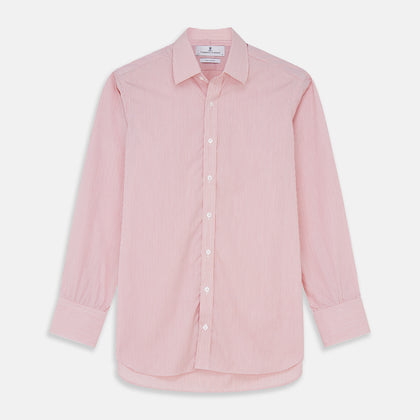 Pink and White Stripe Cotton Regular Fit Mayfair Shirt