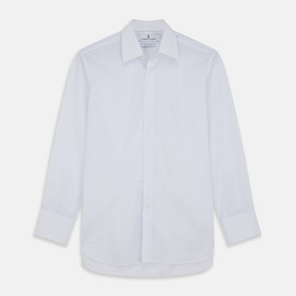 Cloudy Blue Stripe Cotton Regular Fit Mayfair Shirt