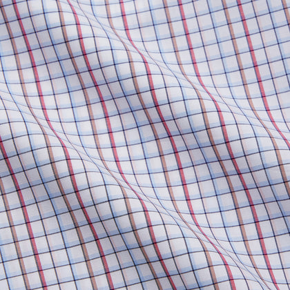 Red Multi-check Cotton Regular Fit Mayfair Shirt Image 3