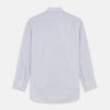 View 5 of product The Turnbull & Asser Purple Multi-check Cotton Mayfair Shirt is a men’s long-sleeve, button-up dress shirt with a T&A collar, featuring a purple multi-check pattern and shown flat on a white background.