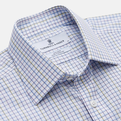 Purple Multi-check Cotton Mayfair Shirt