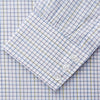 View 3 of product The Turnbull & Asser Purple Multi-check Cotton Mayfair Shirt is a men’s long-sleeve, button-up dress shirt with a T&A collar, featuring a purple multi-check pattern and shown flat on a white background.