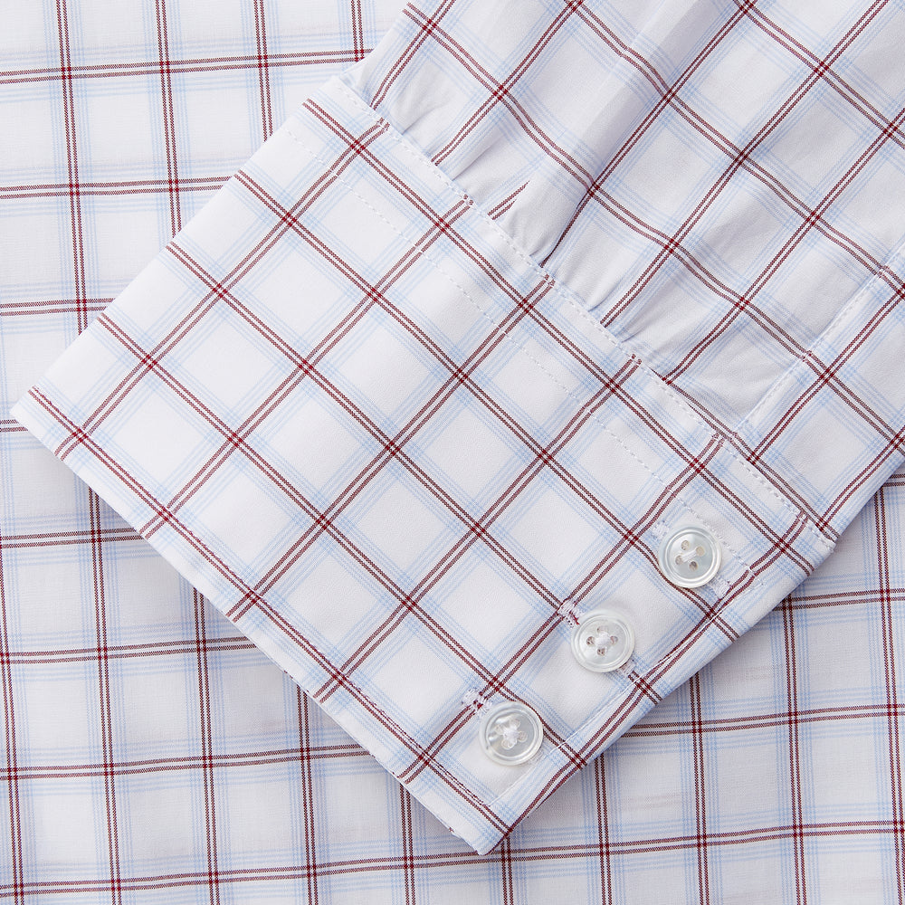 Red and Blue Multi-check Cotton Regular Fit Mayfair Shirt