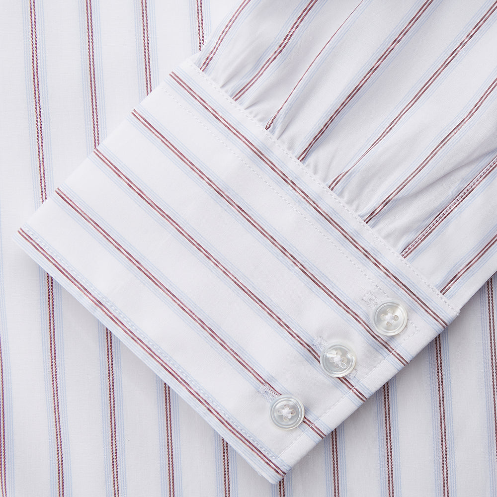 Red and Blue Multi-stripe Cotton Regular Fit Mayfair Shirt