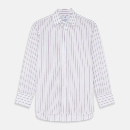 Red and Blue Multi-stripe Cotton Regular Fit Mayfair Shirt