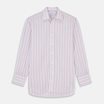 Red Multi-stripe Cotton Regular Fit Mayfair Shirt