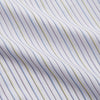 View 4 of product The Turnbull & Asser Purple Multi-stripe Cotton Regular Fit Mayfair Shirt is a men’s button-up with a T&A collar, showcasing thin vertical stripes, neatly laid flat against a white background.