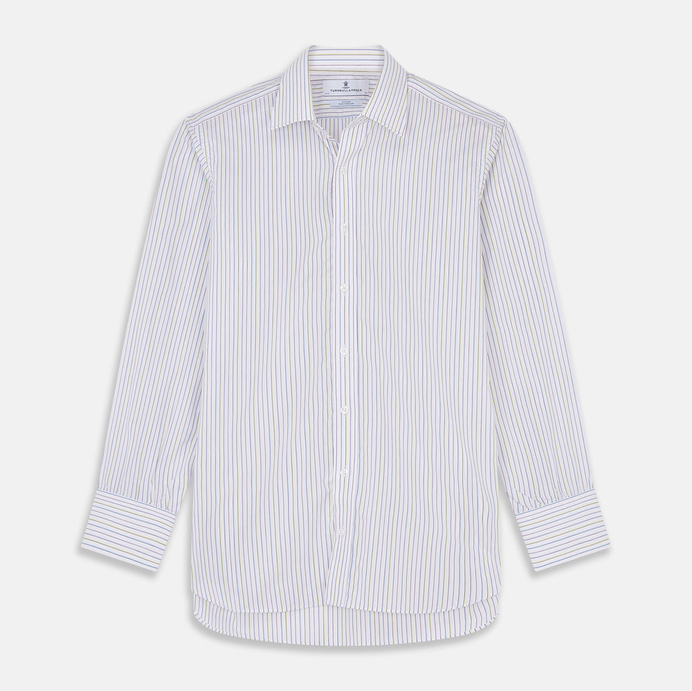 Purple Multi-stripe Cotton Regular Fit Mayfair Shirt