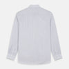 View 5 of product The Turnbull & Asser White and Blue Check Cotton Tailored Fit Shelton Shirt, a men's button-up dress shirt, is shown laid flat on a white background.