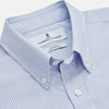 View 2 of product The Turnbull & Asser Pale Blue Multi Check Cashmerello Weekend Fit Hayne Shirt features a Dorset button-down collar, long sleeves, and front buttons. Shown laid flat on a white background.
