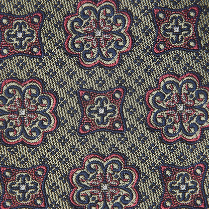 Green Floral Tile Silk Tie Image 2