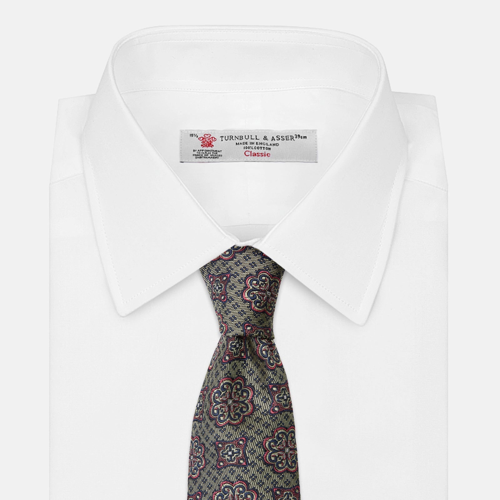 Image 2 of product Green Floral Tile Silk Tie