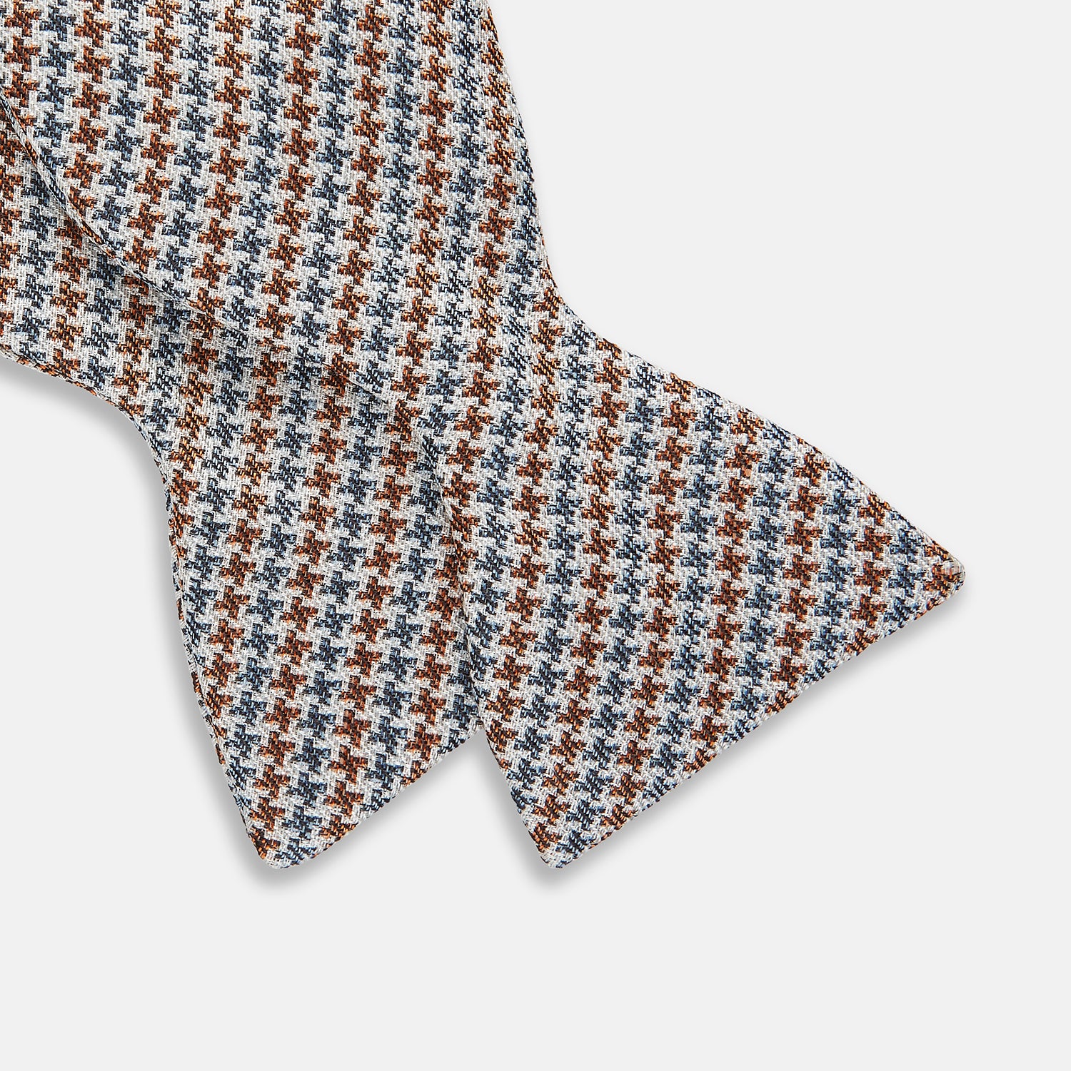 Brown Multi Puppytooth Silk Bow Tie