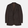 Brown and Navy Checked Wool Barrington Blazer